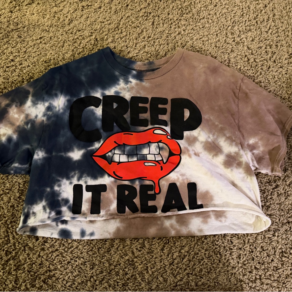 Tie-Dye Graphic Crop Top - Multicolor